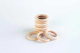 Natural Wooden Rings Set of 10 5cm dia