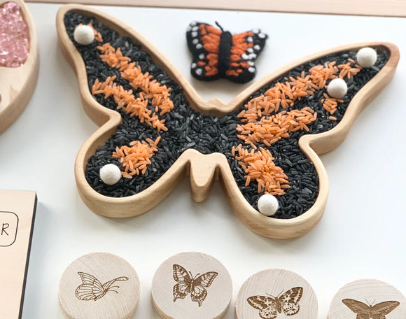 Wooden butterfly tray