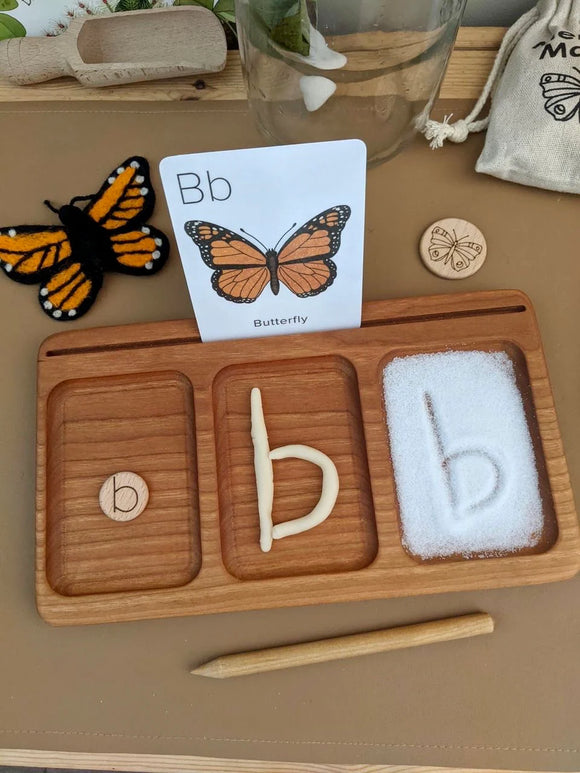 Wooden letter tray