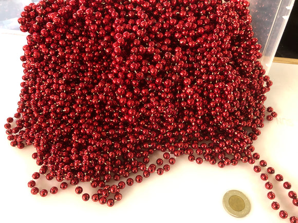 Beaded Strands - Plastic - Red