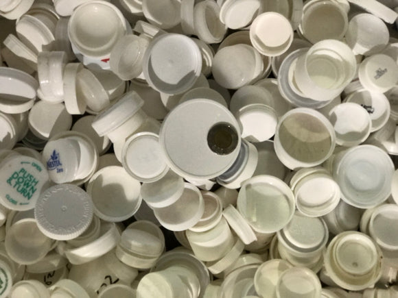 Lids/Caps- Plastic -White -Assorted Sizes