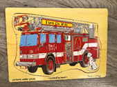 Wooden Firetruck Puzzle -9pcs