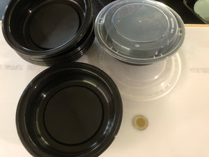 Containers with Lids - Plastic - Takeout - Round