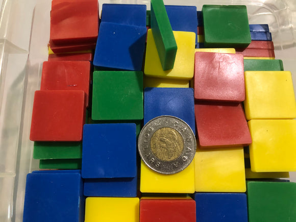 Tiles - Plastic - Square - Small - Assorted Colours