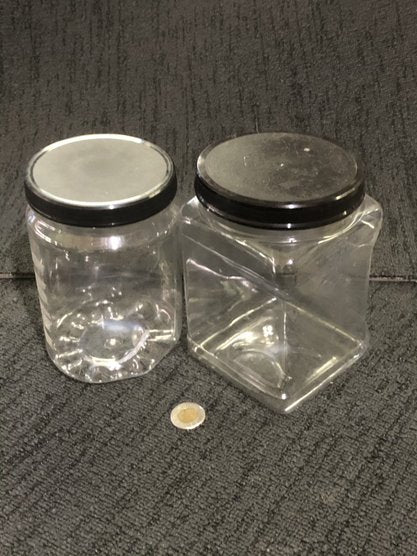 Jugs /Containers with Black Lids - Large - Clear