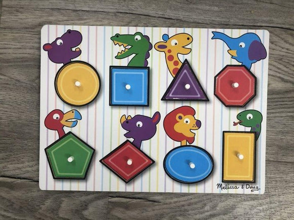 Melissa & Doug Geometric Peg Puzzle With Animals