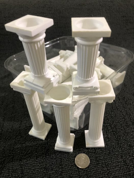 Pillars - Plastic  - Greek Columns/ Cake Tier Pillars - White